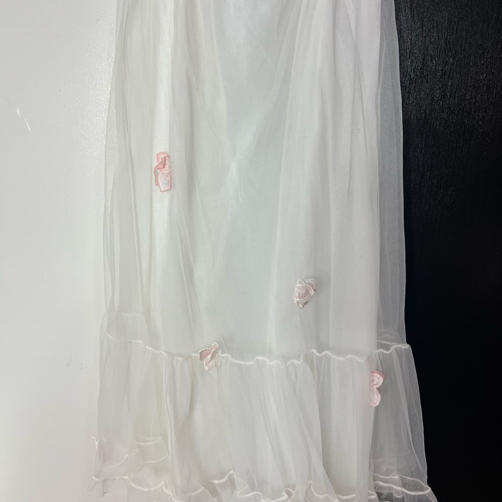 Chic White Maxi Skirt with Pink Details